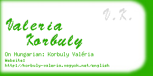 valeria korbuly business card